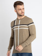 Mens Colourblocked Round Neck Sweater